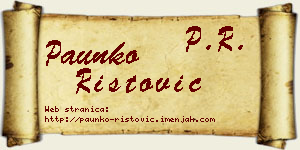 Paunko Ristović vizit kartica